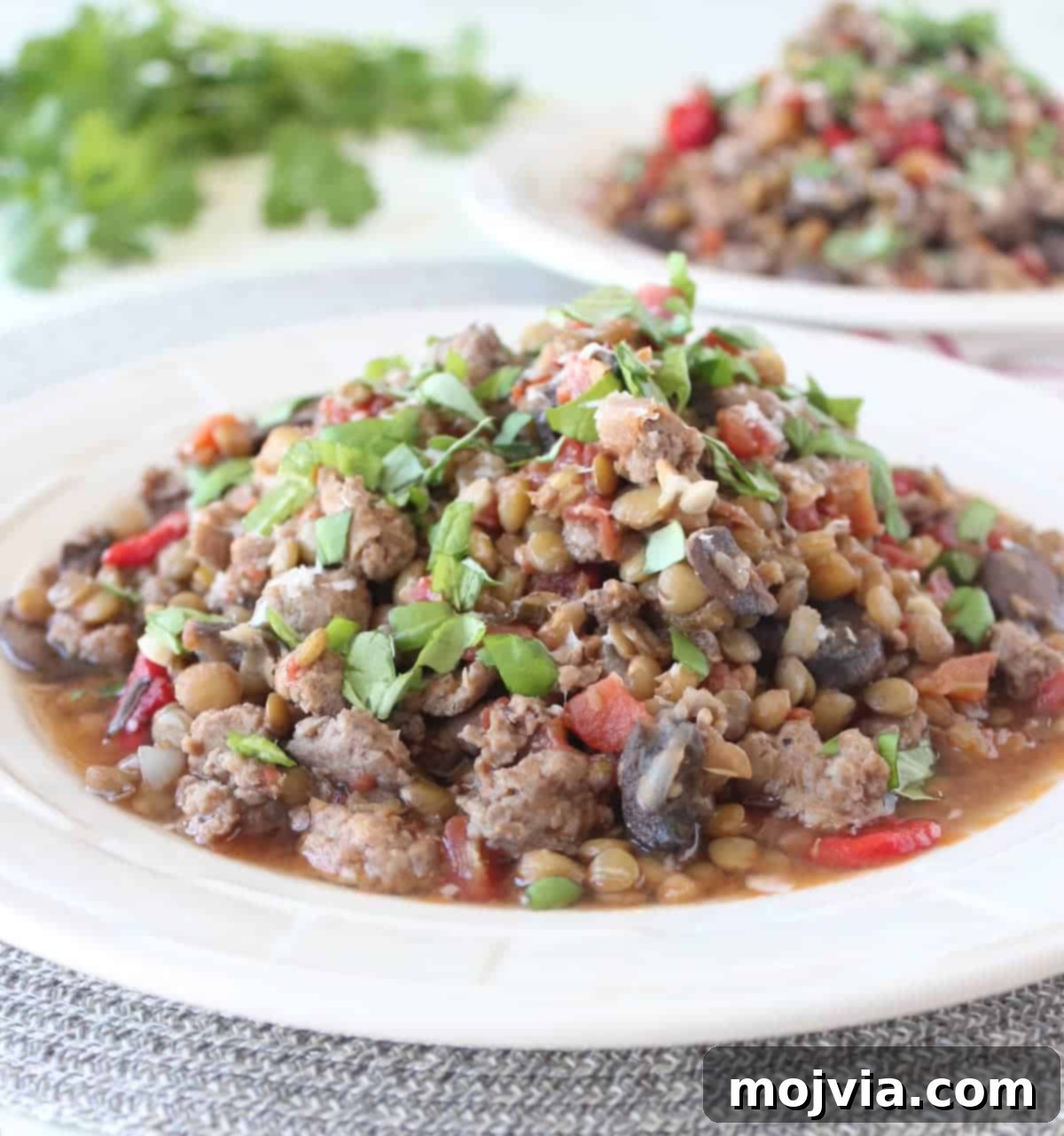 One Pot Mediterranean Sausage & Lentils Recipe