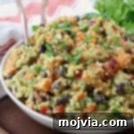 Mexican Sweet Potato Salad in bowl with forks