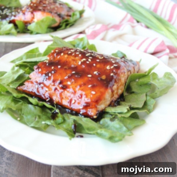 Gochujang Glazed Salmon 7 Finished Korean BBQ Grilled Salmon with Sesame Seeds