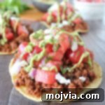Smoky Chorizo Tostadas with Sweet Heat Watermelon Serrano Salsa 2 Chorizo Tostadas with Watermelon Salsa