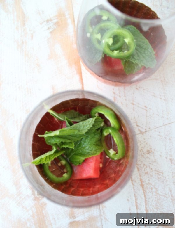 Crimson Kick Mojito 5 Muddling ingredients for a Watermelon Jalapeno Mojito
