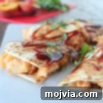 BBQ Chicken Peach Bacon Cheddar Quesadilla Recipe