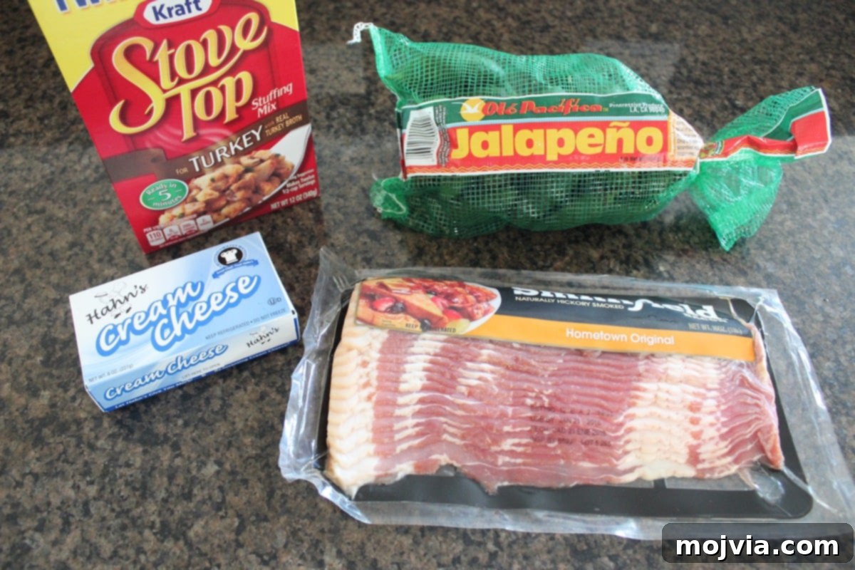 Explosive Cream Cheese Jalapeno Bites 4 Ingredients for Cream Cheese Stuffing Jalapeno Poppers.