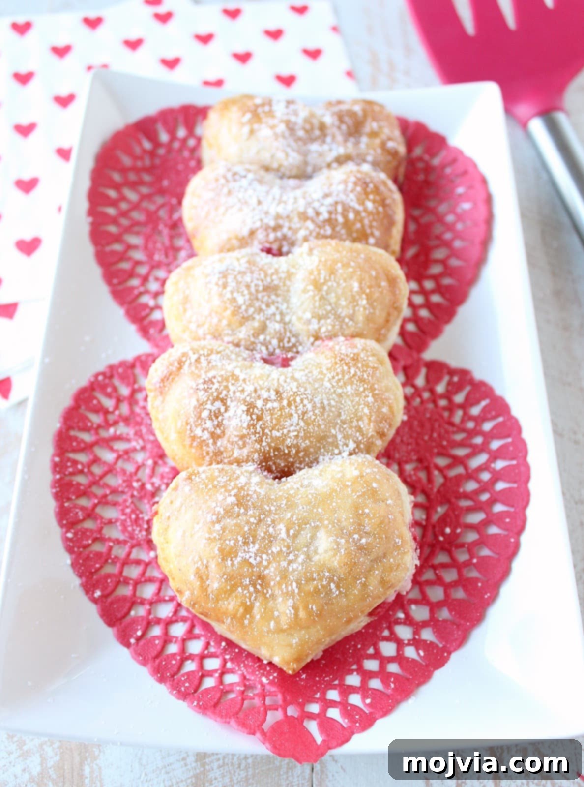 Strawberry Cheesecake Puff Pastry Hearts 13 Freshly baked Heart Shaped Strawberry Cheesecake Puff Pastry Pies