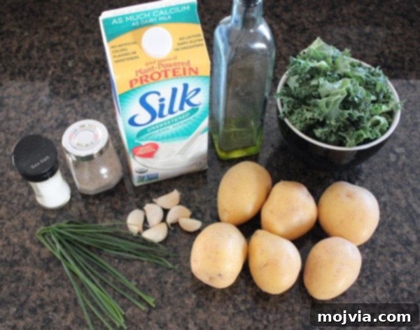 Garlic Kale Vegan Mashed Potatoes Ingredients