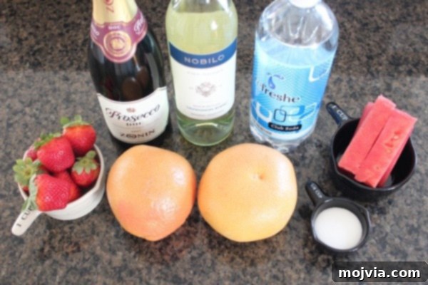 Bubbly Watermelon Grapefruit Sangria 4 Sparkling Grapefruit Watermelon Sangria Ingredients
