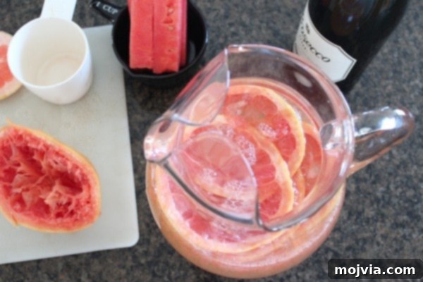 Bubbly Watermelon Grapefruit Sangria 7 Sparkling Grapefruit Watermelon Sangria Recipe