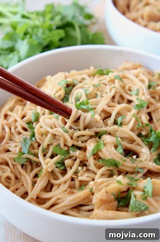 chopsticks swirling noodles in bowl