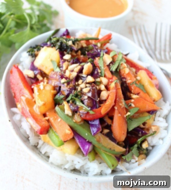 Vibrant Thai Peanut Pineapple Bowl 4 Close-up of a colorful Thai Peanut Pineapple Veggie Rice Bowl