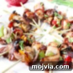 Bacon Wrapped Teriyaki Chicken Skewers