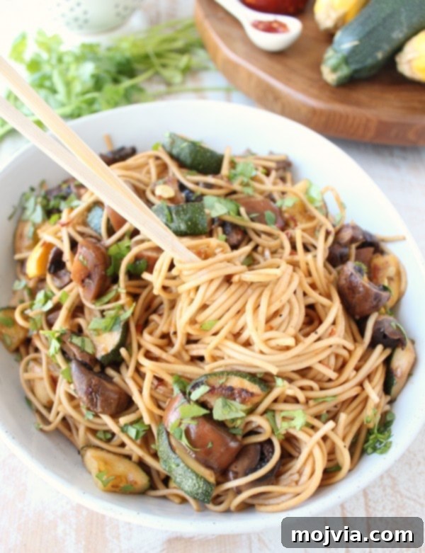 Fire-Kissed Vegetable Noodles 2 Delicious and easy Grilled Vegetable Lo Mein.