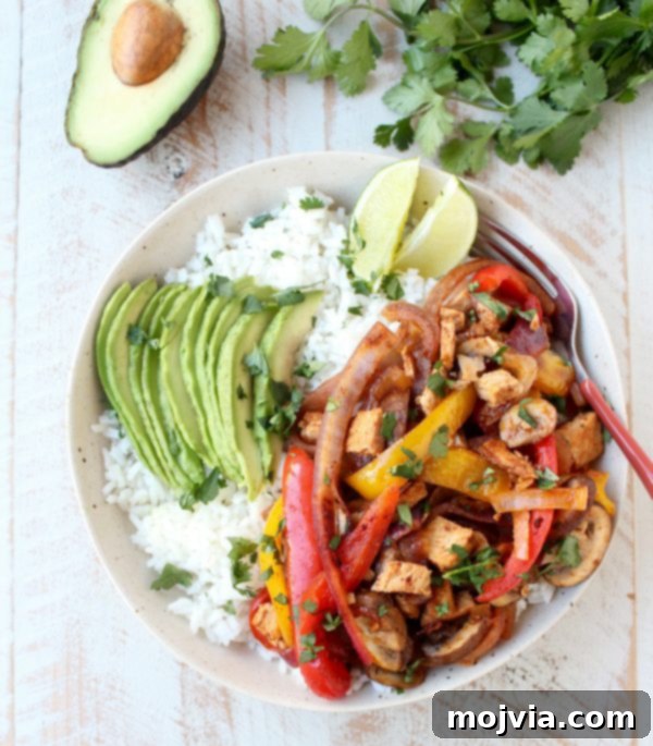 Sizzling Turkey Fajita Rice Bowl 7 Another appealing image of the Turkey Fajita Rice Bowl, inviting readers to try the recipe