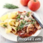 This easy slow cooker recipe for Chicken Ragu takes only 10 minutes to prep, then slow cooks all day for a delicious dinner!