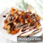 Butternut Squash Apple Bruschetta tops balsamic grilled chicken in this delicious grilled bruschetta chicken recipe, made in only 29 minutes!