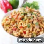 One Pot Chicken Fajita Pasta, ready to serve