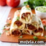 Perfectly baked Breakfast Taquitos with a golden brown crisp