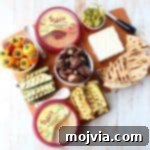 Mediterranean grilled vegetables, pita bread & feta cheese are served with an assortment of flavored hummus on this delicious veggie & hummus plate!