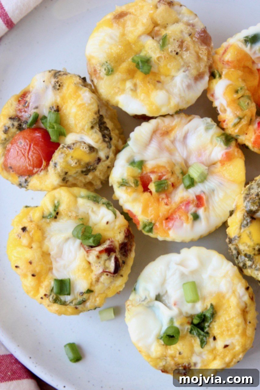Delicious Egg Muffins on a white plate, perfect for keto and meal prep
