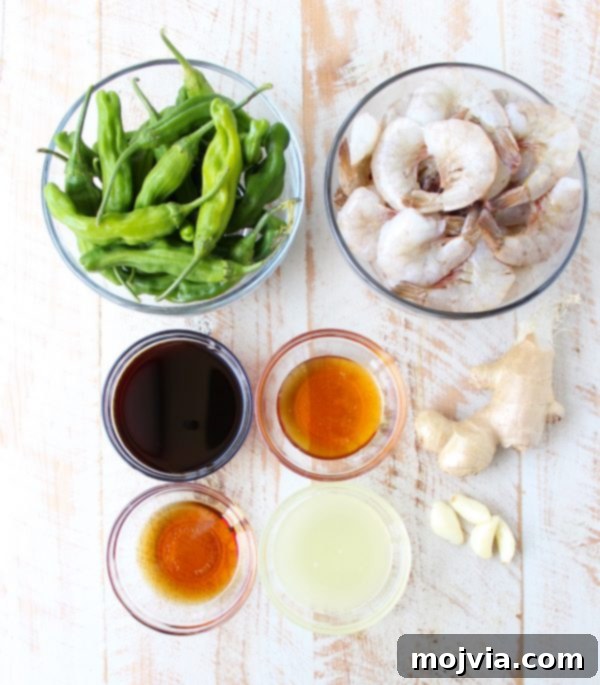 Sizzling Shishito Shrimp Stir Fry 5 In only 15 minutes, with just 8 ingredients, you can make this super simple and delicious Shrimp Stir Fry recipe with Shishito Peppers!
