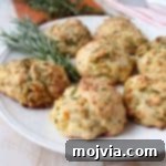 Stuffing biscuits on a plate with fresh rosemary