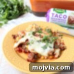 Taco Casserole on Yellow Plate