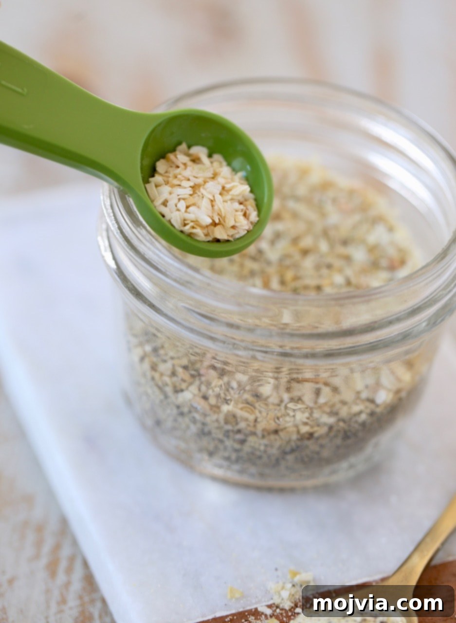 Classic French Onion Dip Mix 4 French Onion Dip Mix in Mason Jar with Minced Onions in Green Measuring Spoon