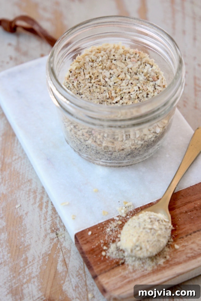 Classic French Onion Dip Mix 6 French Onion Dip Mix in Mason Jar with Gold Spoon of French Onion Dip Mix