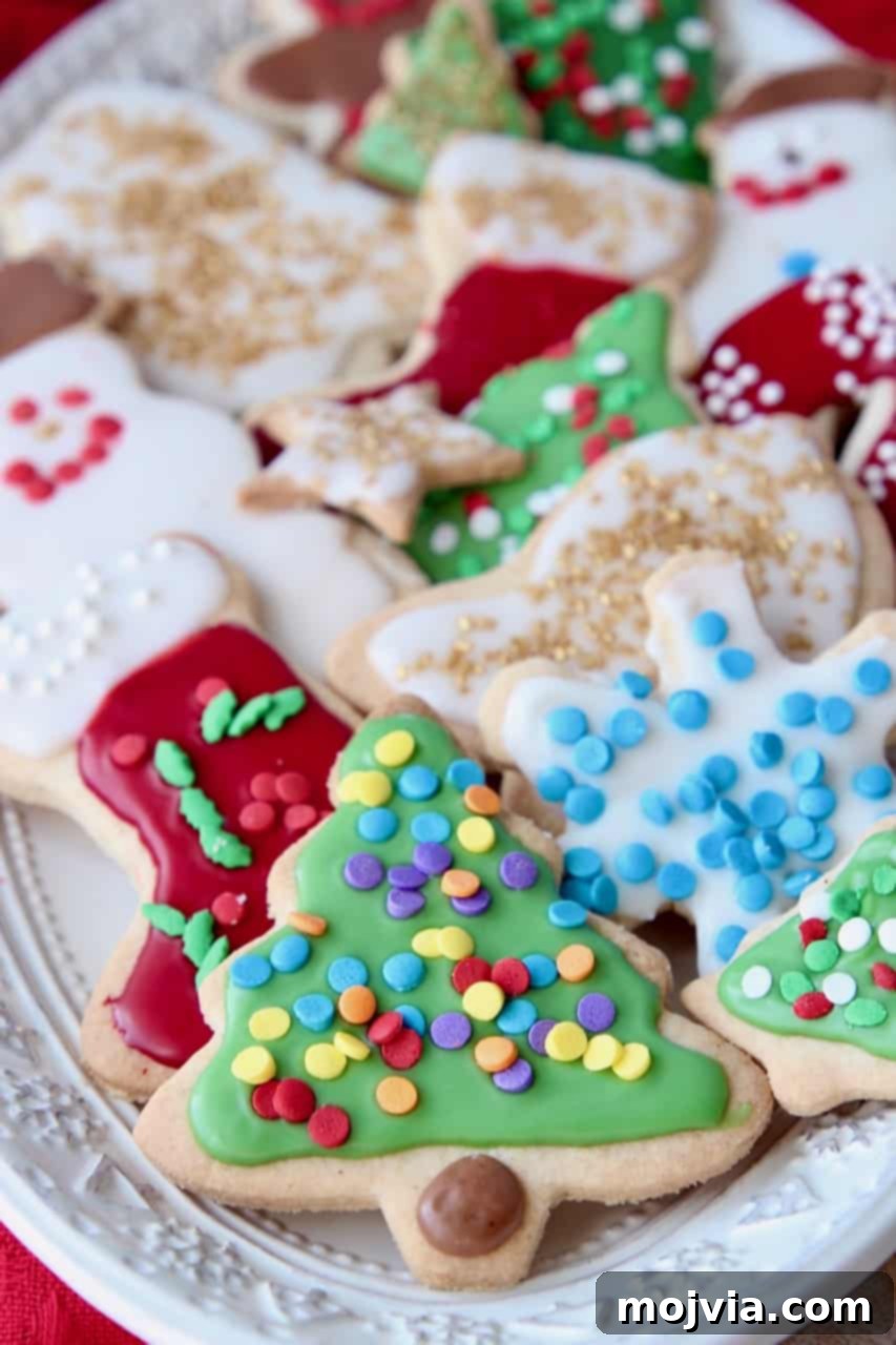 decorated sugar cookies on plate