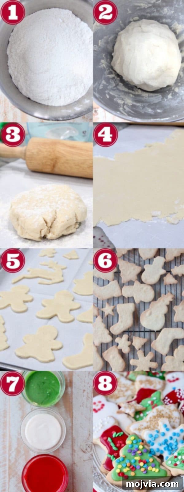 collage of images showing how to make gluten free sugar cookies