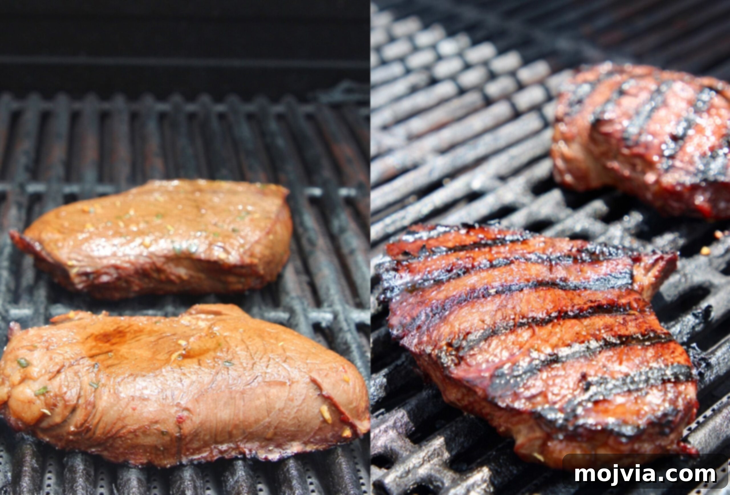 Sirloin Steak Marinade for Tender Perfection 5 sirloin steaks on grill