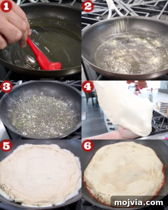 Kurt's Signature Pan Pizza 6 a step-by-step collage illustrating the process of preparing and seasoning a pan pizza crust