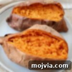 Sweet Potato Perfection Every Time 10 baked sweet potatoes on plate