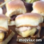 cheeseburger sliders on serving tray