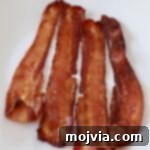 crispy cooked bacon on plate