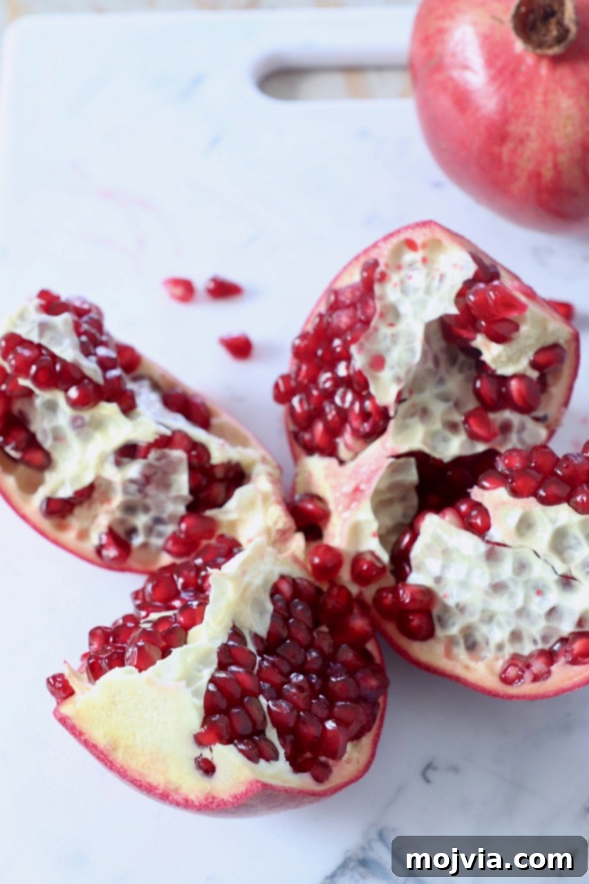 Pomegranate Secrets Revealed 4 pomegranate cut into sections