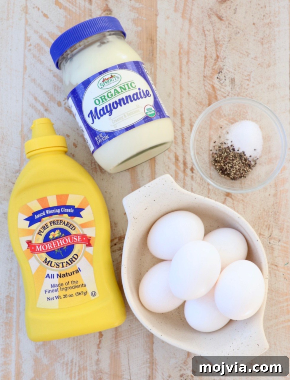 Family Favorite Deviled Eggs 3 ingredients for deviled eggs