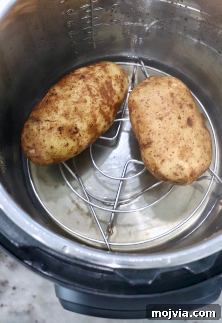 Perfect Instant Pot Baked Potatoes 8 Russet potatoes cooked to perfection in an Instant Pot
