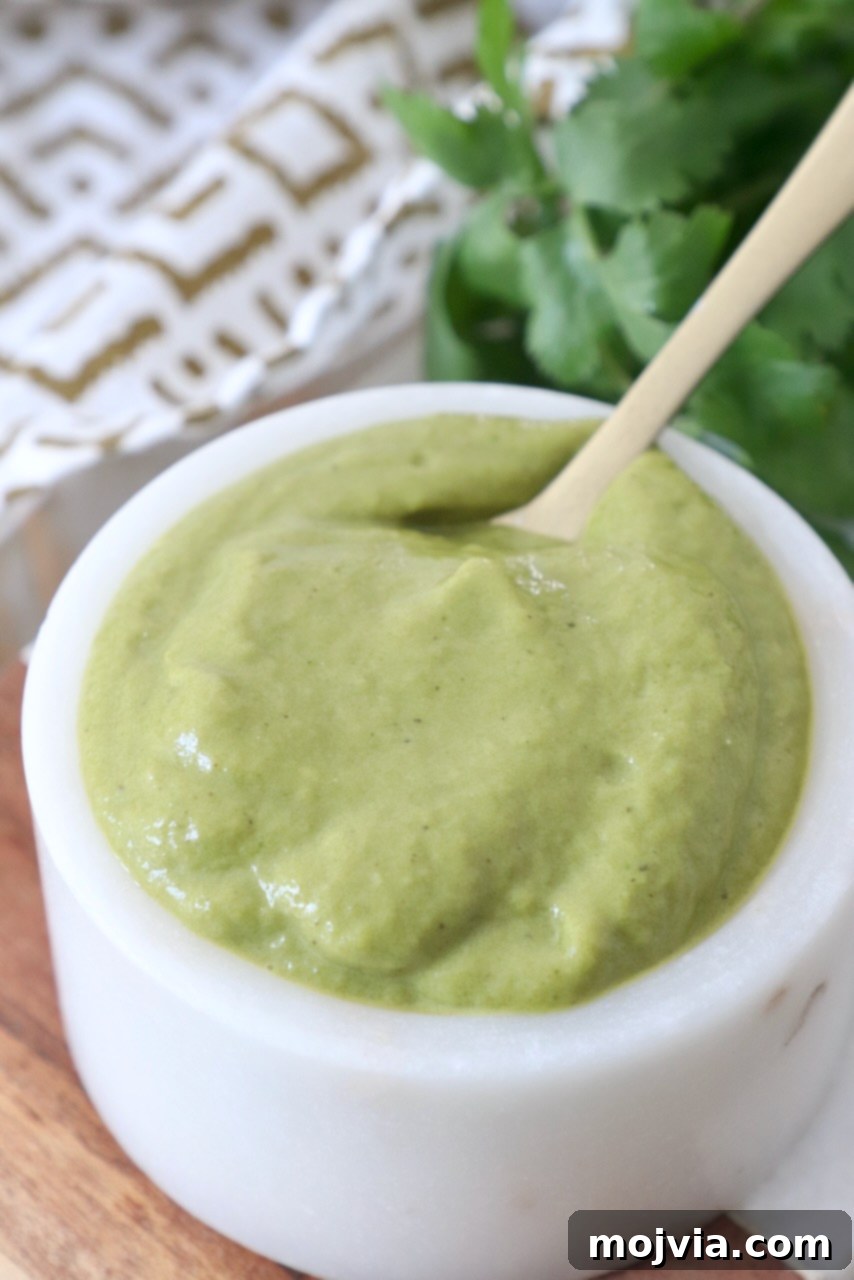 Smoky Poblano Verde 5 poblano sauce in small bowl