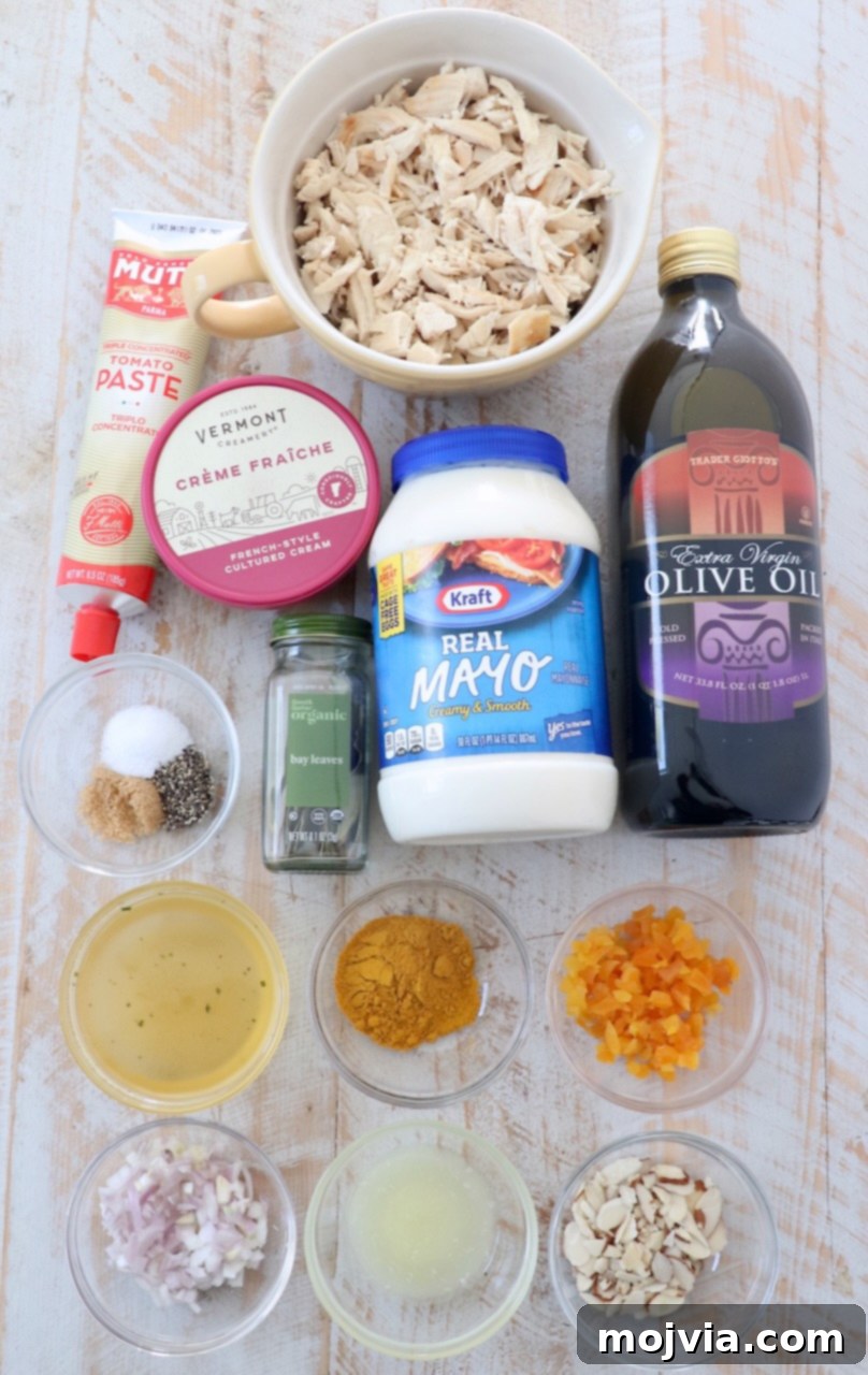 Crown Jewel Chicken Salad 3 ingredients for coronation chicken