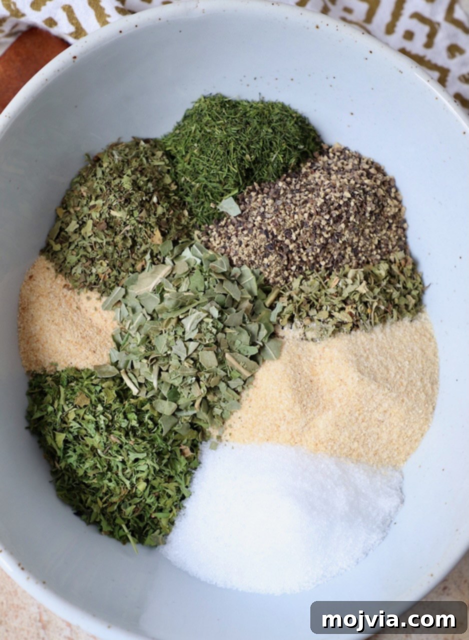 Hellenic Flavor Booster 2 herbs and spices separated in bowl