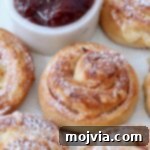 Monte Cristo Rolls topped with powdered sugar