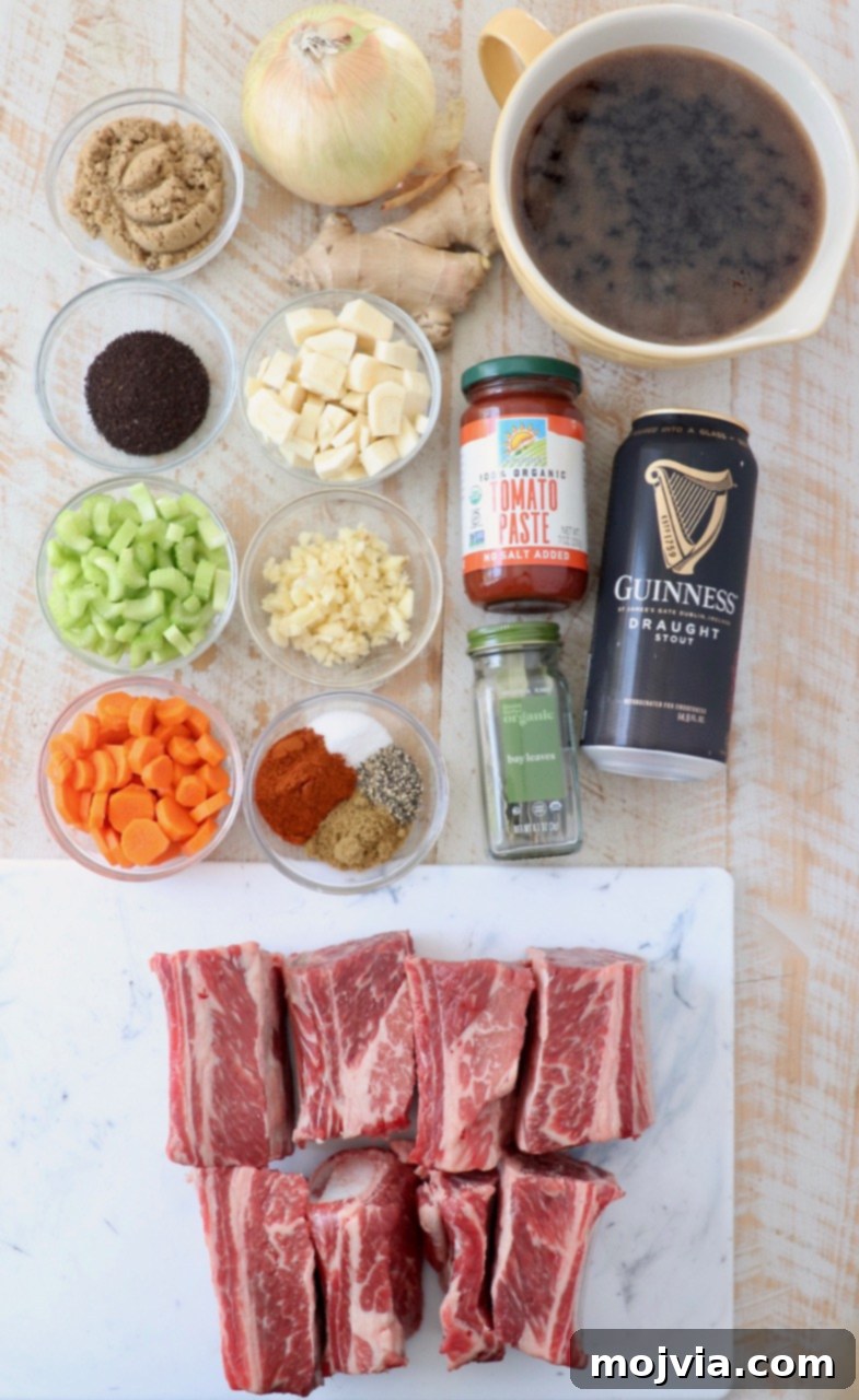 Melt-Off-The-Bone Guinness Short Ribs 3 ingredients for Guinness braised short ribs