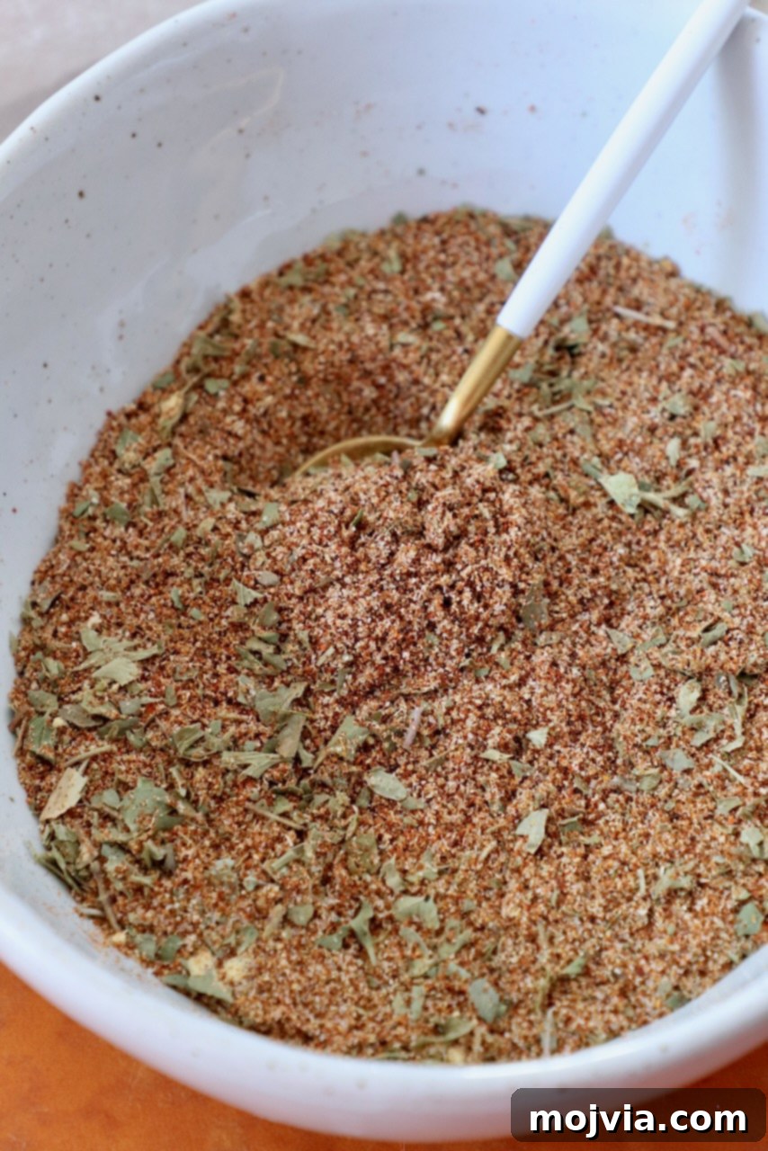 southwest seasoning in bowl with spoon