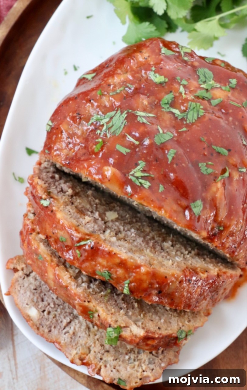 sliced meatloaf on plate