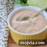 southwest salad dressing in small bowl with spoon