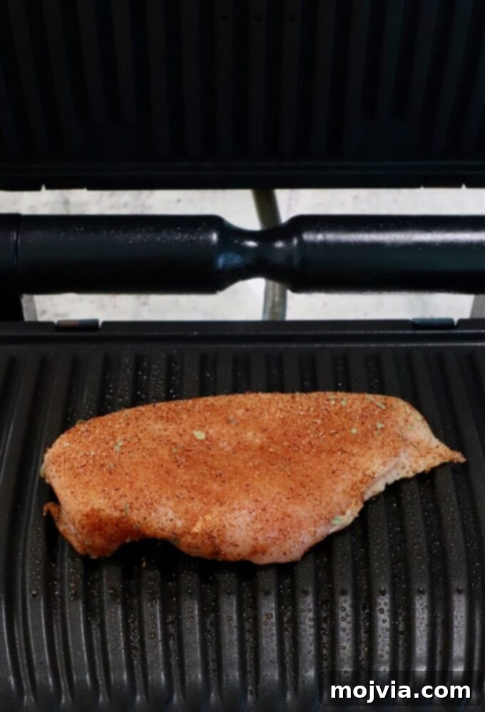 Vibrant Southwest Salad 7 uncooked seasoned chicken breast in grill