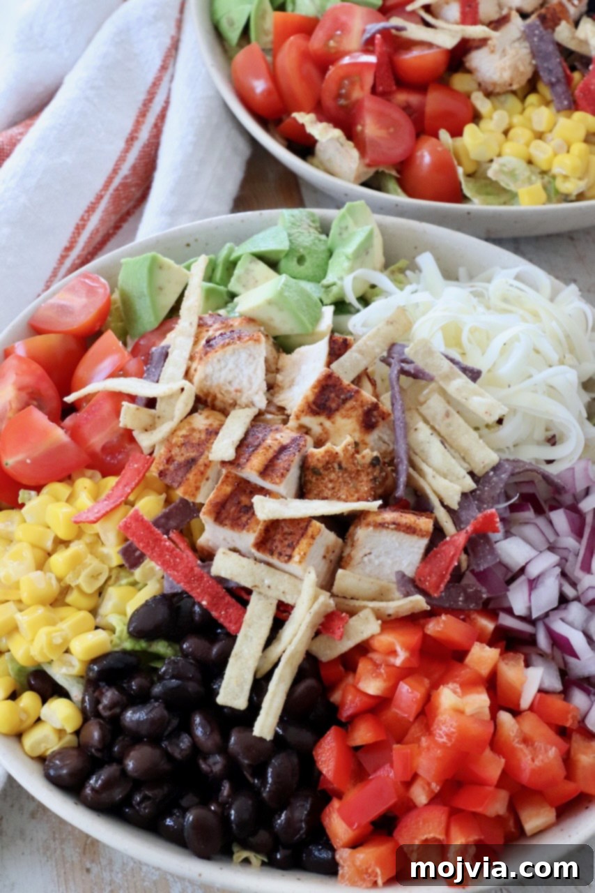 Vibrant Southwest Salad 9 southwest chicken salad in bowl