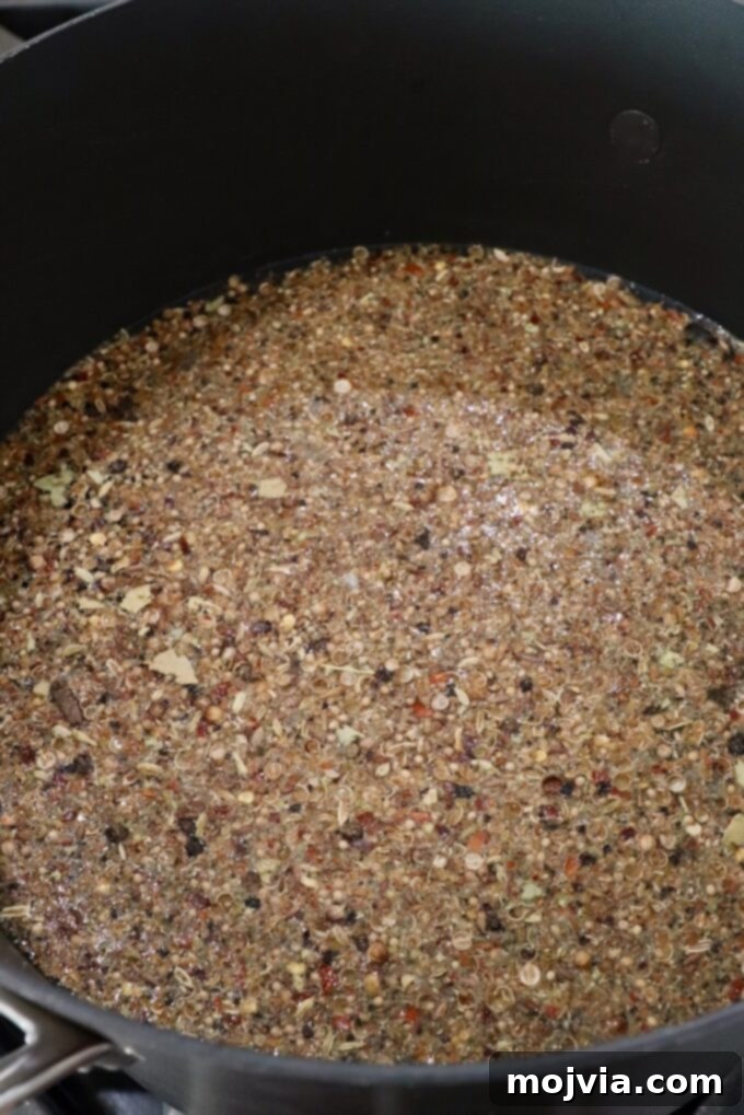 corned beef seasoning in water in pot on the stove