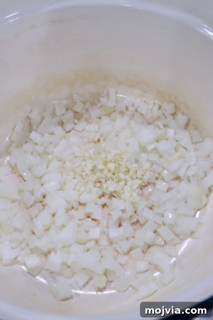 The Humble Pinto: A Culinary Staple 4 diced onions and minced garlic in large pot