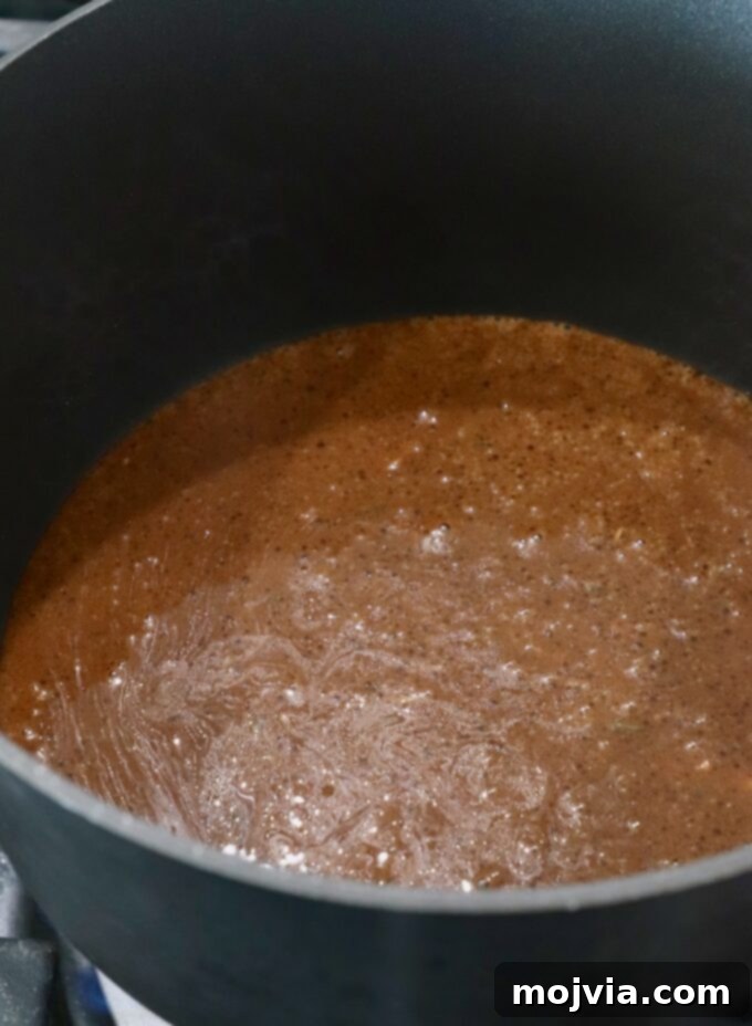 salmon marinade in pot on the stove